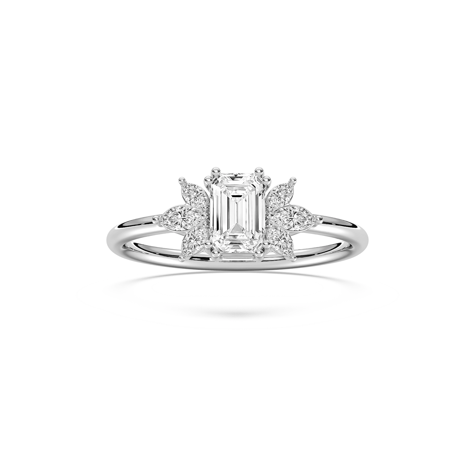 Fia Petite Emerald Engagement Ring in 14K Rose Gold