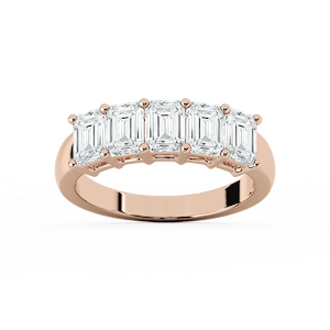Luka Lab Grown Diamond Five Stone Shared Prong Anniversary Band