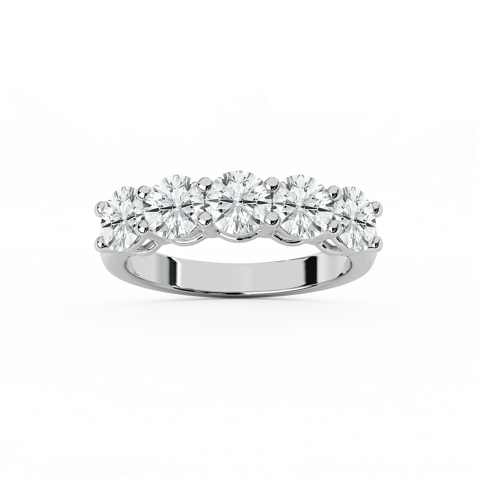 Luka Round Lab Grown Diamond Five Stone Shared Prong Anniversary Band