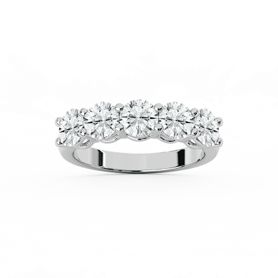 Luka Lab Grown Diamond Five Stone Shared Prong Anniversary Band