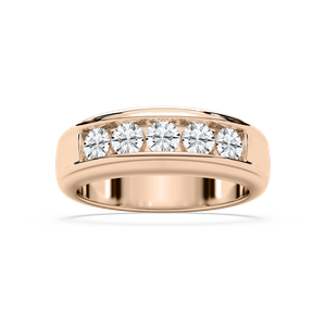 Andrew 1 ⅕ ctw Round Lab Grown Diamond 5.20mm Channel Mens Wedding Band