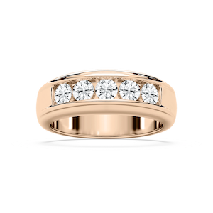 Andrew 1 ⅕ ctw Round Lab Grown Diamond 5.20mm Channel Mens Wedding Band