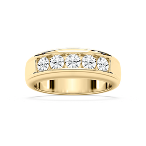 Andrew 1 ⅕ ctw Round Lab Grown Diamond 5.20mm Channel Mens Wedding Band