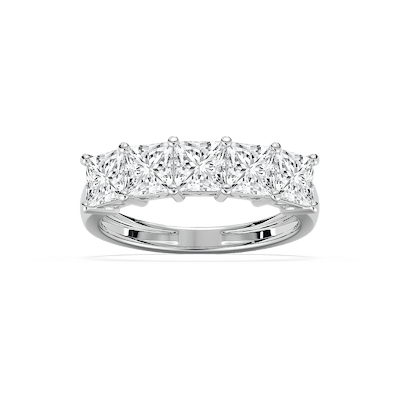 Londyn 2 ½ ctw Princess Lab Grown Diamond Five Stone Shared Prong Anniversary Band