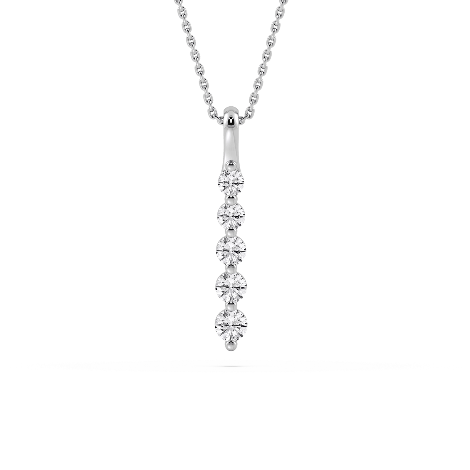 Five Stone Vertical Necklace