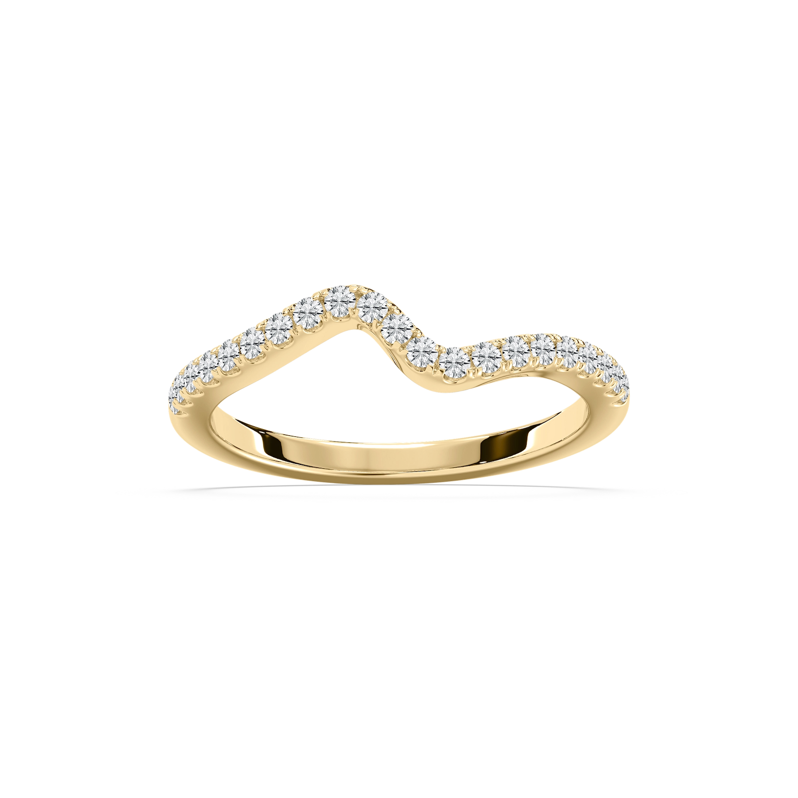Bridget 1/5 ctw Round Lab Grown Diamond Shared Prong Curved Band