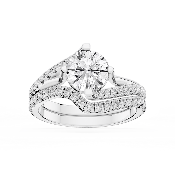 Maelynn Lab Grown Diamond Asymmetrical Split Shank Wedding Set