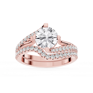 Maelynn Lab Grown Diamond Asymmetrical Split Shank Wedding Set