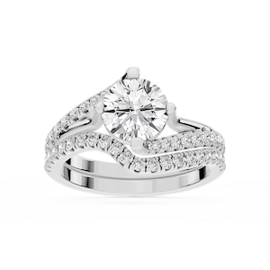 Maelynn Lab Grown Diamond Asymmetrical Split Shank Wedding Set