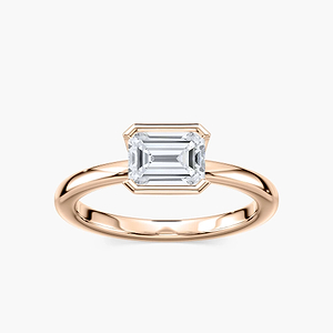 Addison Lab Grown Diamond East-West Half Bezel Solitaire Engagement Ring