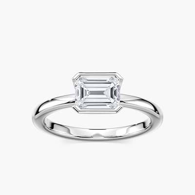 Addison Lab Grown Diamond East-West Half Bezel Solitaire Engagement Ring