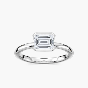 Addison Lab Grown Diamond East-West Half Bezel Solitaire Engagement Ring