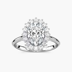 Diana Oval Lab Grown Diamond Princess-Inspired Vintage Halo Engagement Ring