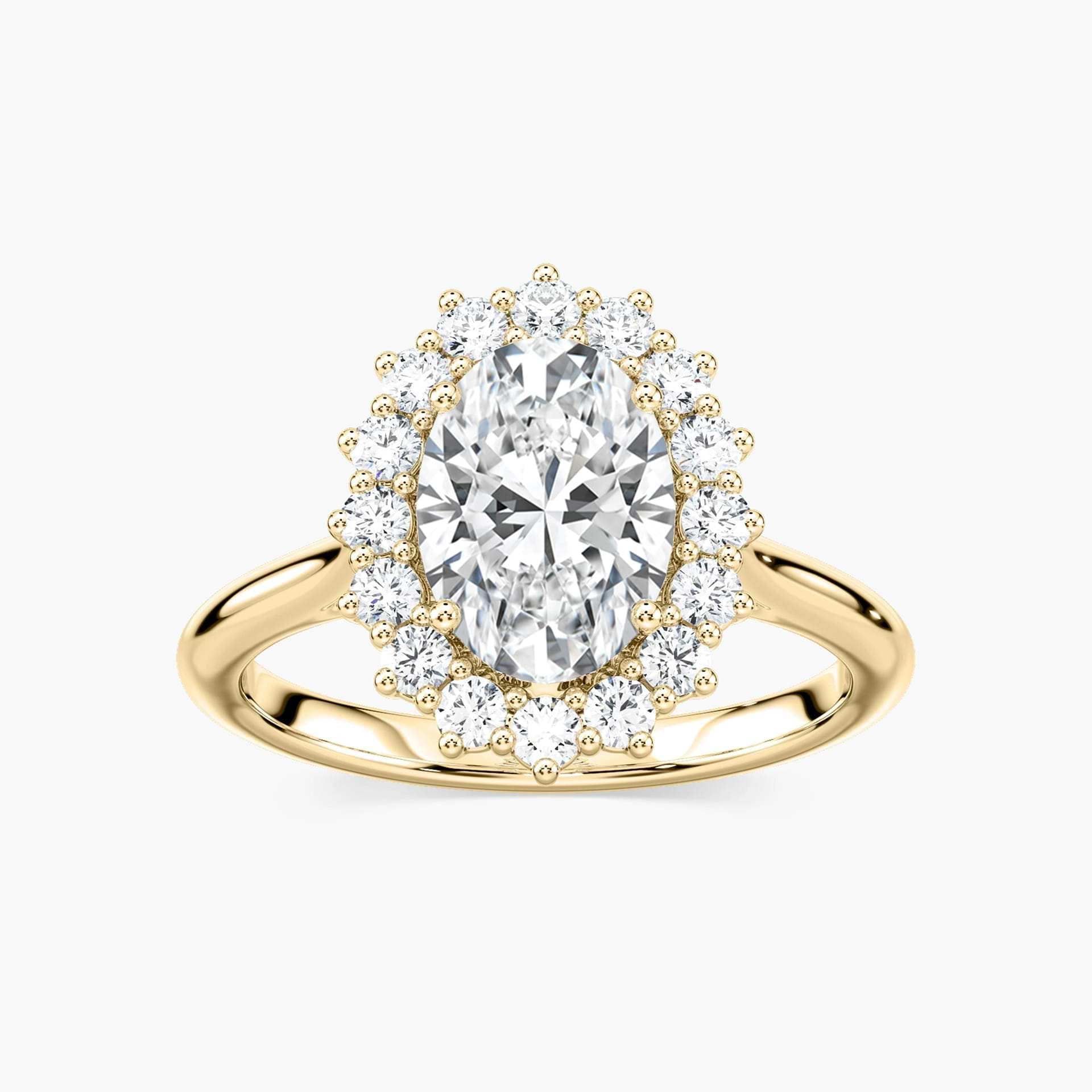 Diana Oval Lab Grown Diamond Princess-Inspired Vintage Halo Engagement Ring