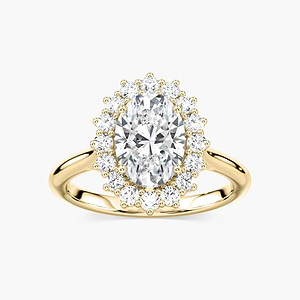 Diana Oval Lab Grown Diamond Princess-Inspired Vintage Halo Engagement Ring