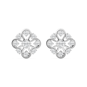 1 ¼ ctw Round Lab Grown Diamond Floral Filigree Stud Earrings