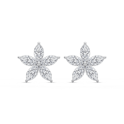 2 ½ ctw Marquise Lab Grown Diamond Floral-Shaped Earrings