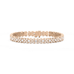 4 ¹⁄₈ ctw Round Lab Grown Diamond Floral Bracelet  - 7 Inches