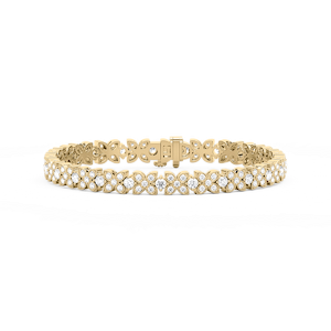 4 ¹⁄₈ ctw Round Lab Grown Diamond Floral Bracelet  - 7 Inches