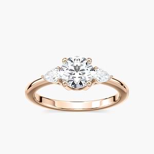 Daphne Lab Grown Diamond Basket Three Stone Engagement Ring