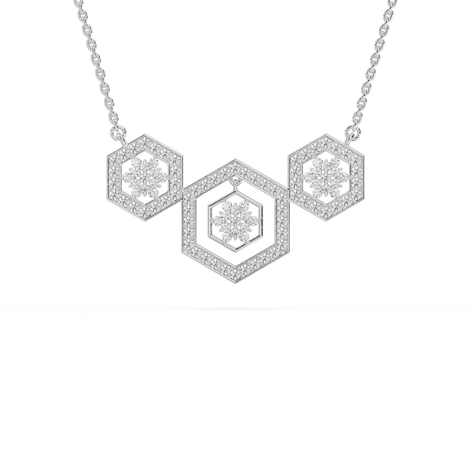1 ⅙ ctw Round Lab Grown Diamond Geometric Harmony Necklace - 18 Inches