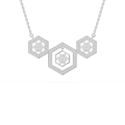 1 ⅙ ctw Round Lab Grown Diamond Geometric Harmony Necklace - 18 Inches