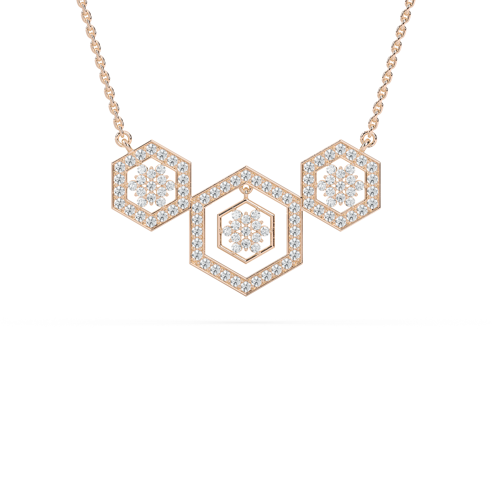 1 ⅙ ctw Round Lab Grown Diamond Geometric Harmony Necklace - 18 Inches