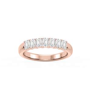 Valerie Emerald Lab Grown Diamond 7-Stone V-Prong Anniversary Band