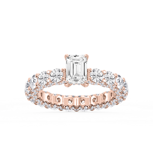 Giselle Emerald Lab Grown Diamond Pave Eternity Hidden Halo Engagement Ring
