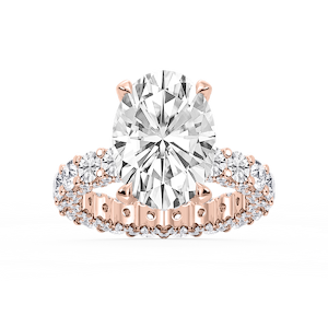 Giselle Oval Lab Grown Diamond Pave Eternity Hidden Halo Engagement Ring