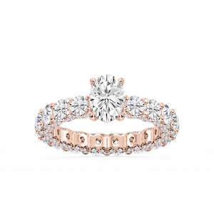 Giselle Oval Lab Grown Diamond Pave Eternity Hidden Halo Engagement Ring