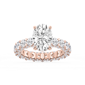 Giselle Oval Lab Grown Diamond Pave Eternity Hidden Halo Engagement Ring
