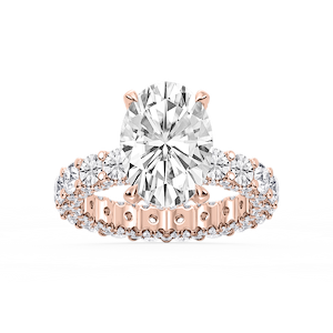 Giselle Oval Lab Grown Diamond Pave Eternity Hidden Halo Engagement Ring