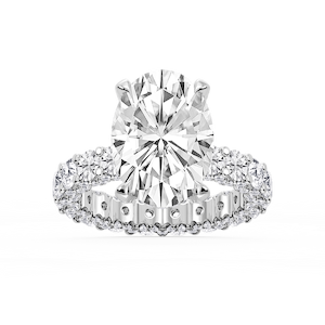 Giselle Oval Lab Grown Diamond Pave Eternity Hidden Halo Engagement Ring