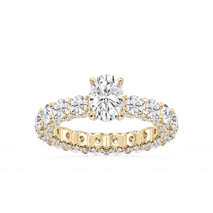 Giselle Oval Lab Grown Diamond Pave Eternity Hidden Halo Engagement Ring
