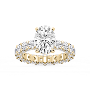Giselle Oval Lab Grown Diamond Pave Eternity Hidden Halo Engagement Ring