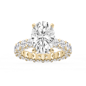 Giselle Oval Lab Grown Diamond Pave Eternity Hidden Halo Engagement Ring
