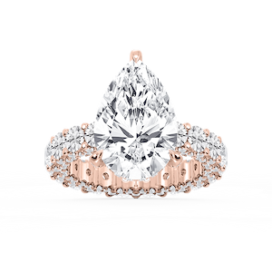 Giselle Pear Lab Grown Diamond Pave Eternity Hidden Halo Engagement Ring