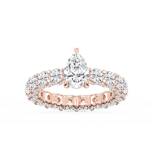 Giselle Pear Lab Grown Diamond Pave Eternity Hidden Halo Engagement Ring