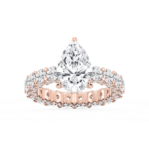 Giselle Pear Lab Grown Diamond Pave Eternity Hidden Halo Engagement Ring