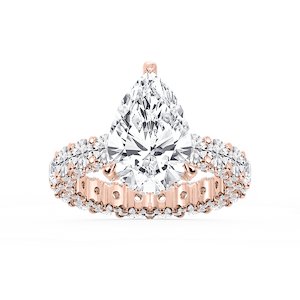 Giselle Pear Lab Grown Diamond Pave Eternity Hidden Halo Engagement Ring