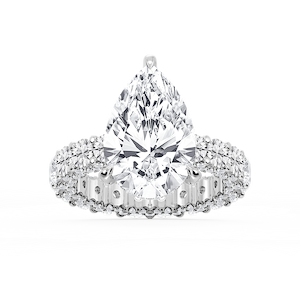 Giselle Pear Lab Grown Diamond Pave Eternity Hidden Halo Engagement Ring