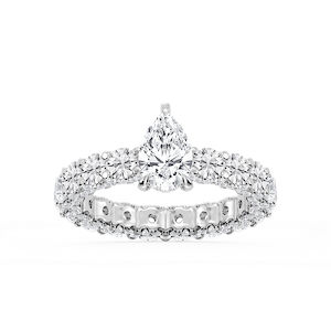 Giselle Pear Lab Grown Diamond Pave Eternity Hidden Halo Engagement Ring