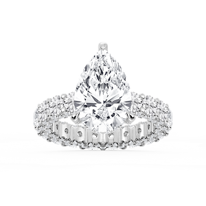 Giselle Pear Lab Grown Diamond Pave Eternity Hidden Halo Engagement Ring