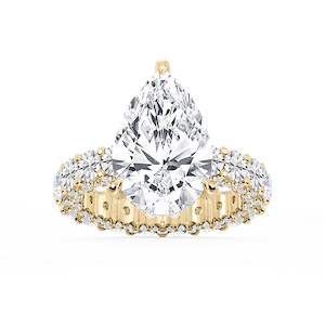 Giselle Pear Lab Grown Diamond Pave Eternity Hidden Halo Engagement Ring