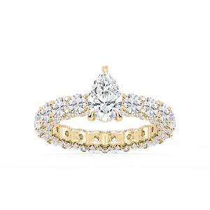 Giselle Pear Lab Grown Diamond Pave Eternity Hidden Halo Engagement Ring