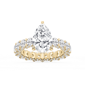 Giselle Pear Lab Grown Diamond Pave Eternity Hidden Halo Engagement Ring