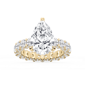 Giselle Pear Lab Grown Diamond Pave Eternity Hidden Halo Engagement Ring