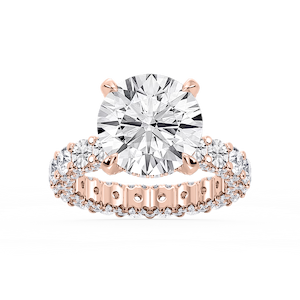 Giselle Round Lab Grown Diamond Pave Eternity Hidden Halo Engagement Ring
