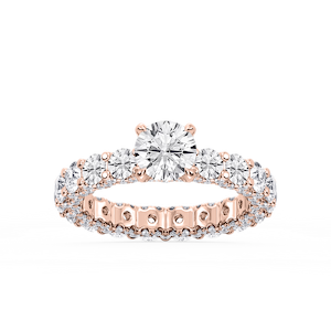 Giselle Round Lab Grown Diamond Pave Eternity Hidden Halo Engagement Ring